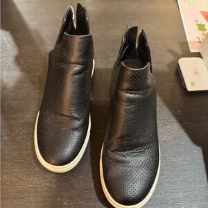 Steve Madden Black Perforated Ankle Booties